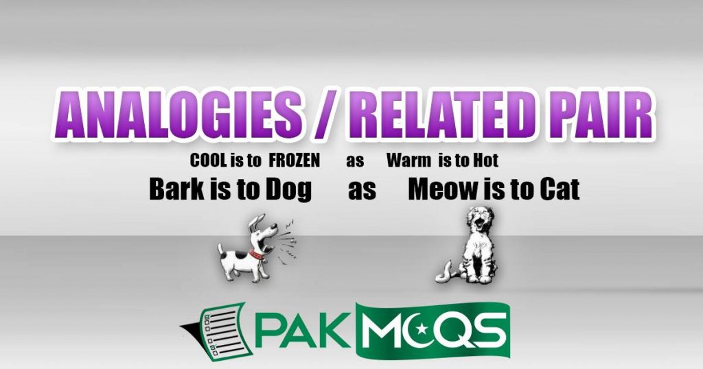 Related Pair of Words/ Verbal Analogies Mcqs and Quiz 